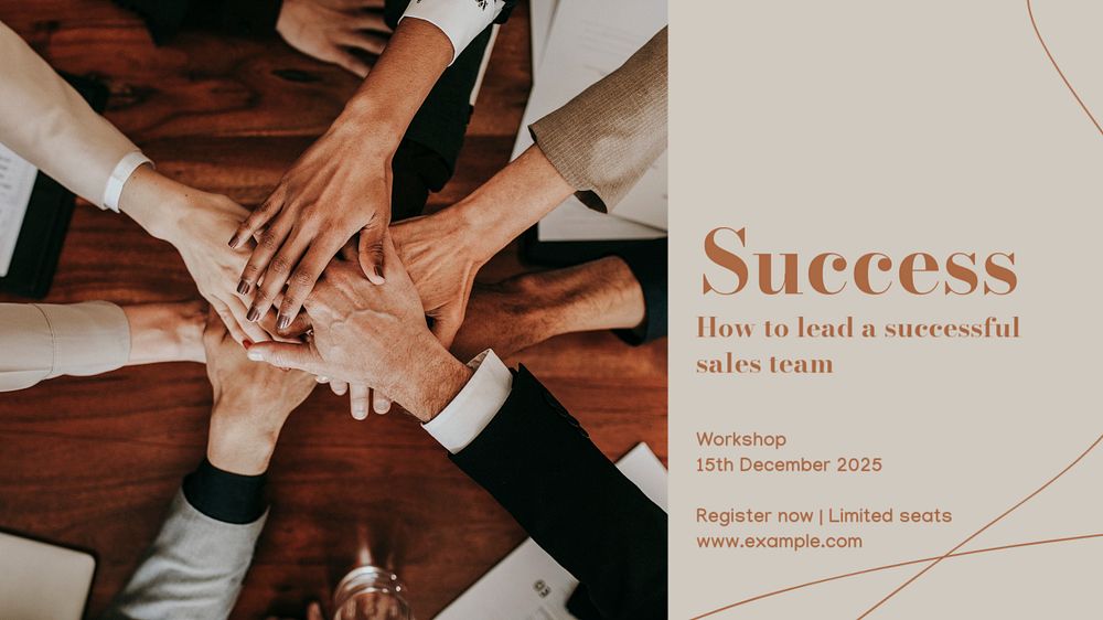 Team success workshop blog banner template, editable design