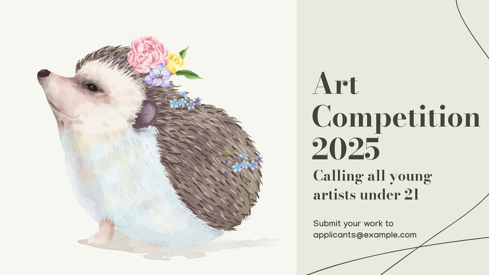 Art competition blog banner template, editable design