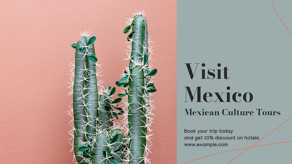 Visit Mexico blog banner template, editable design