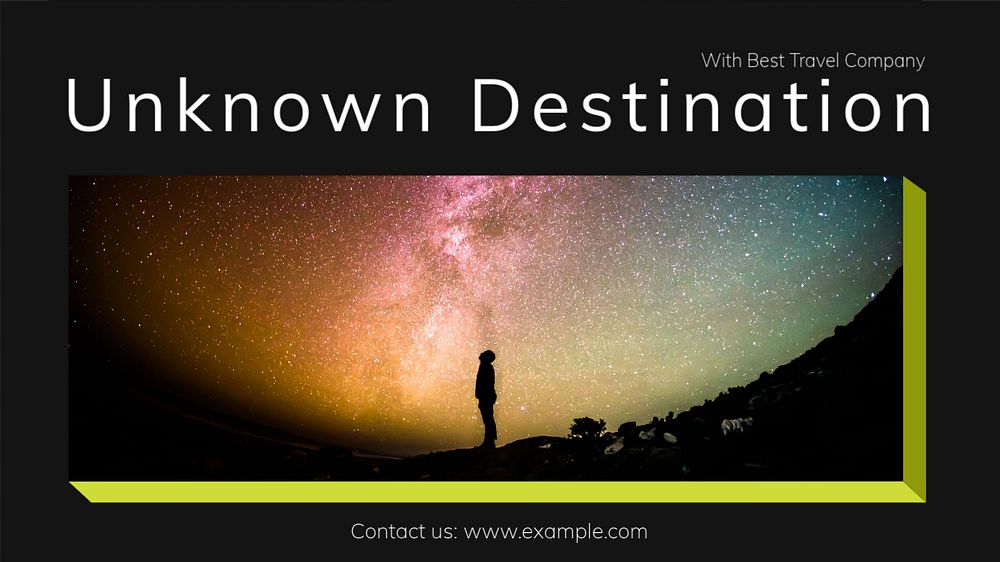 Unknown destination blog banner template, editable text & design