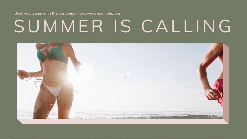 Summer is calling blog banner template, editable text & design