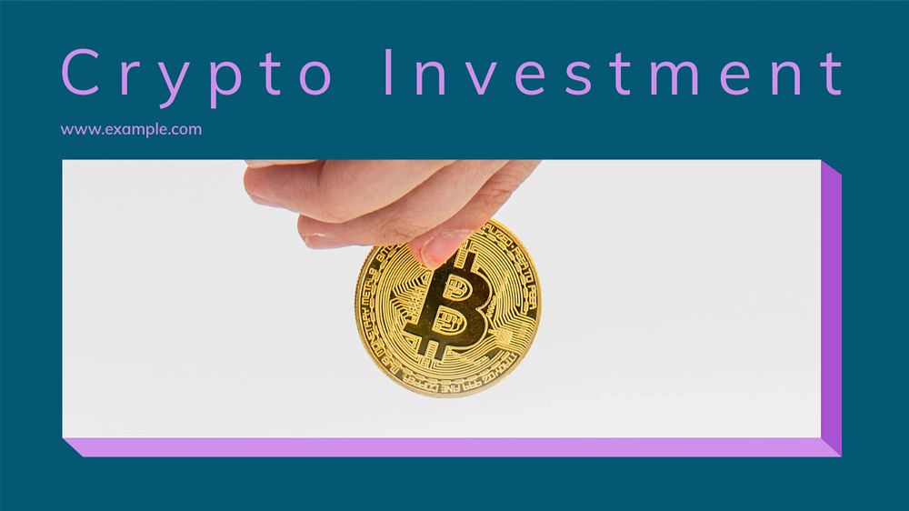 Crypto trading blog banner template, editable text & design