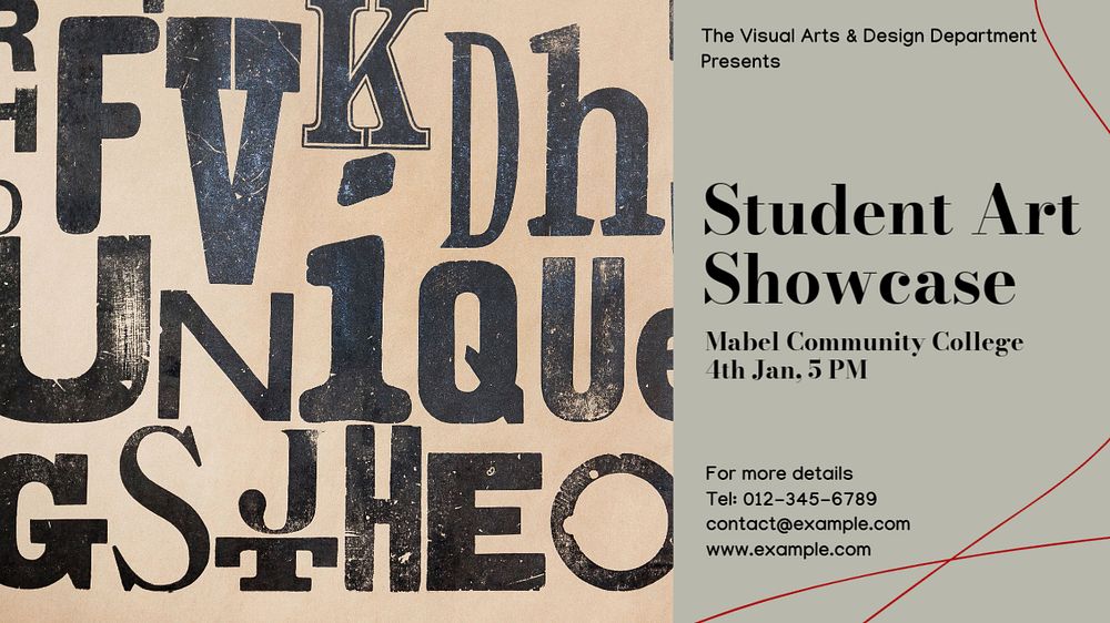 Student art showcase blog banner template, editable design