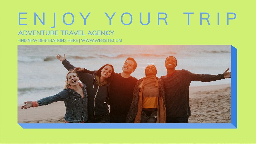 Enjoy your trip blog banner template, editable text & design