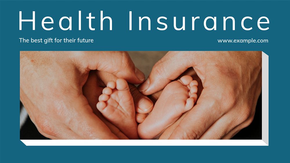 Health insurance blog banner template, editable text & design