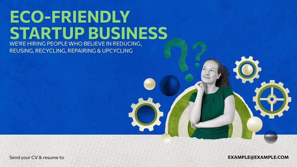 Startup eco-friendly business blog banner template, editable text & design