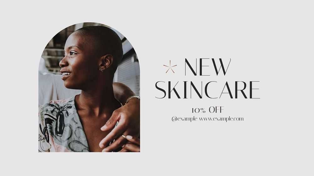 Skincare ads blog banner template, editable text