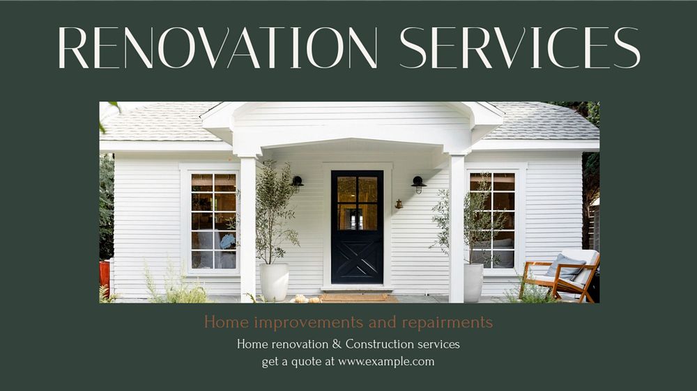 Renovation services Facebook cover template, editable design