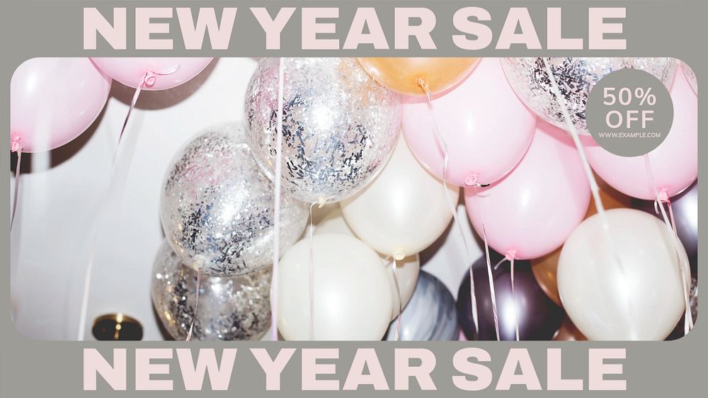 New year sale blog banner template, editable text & design