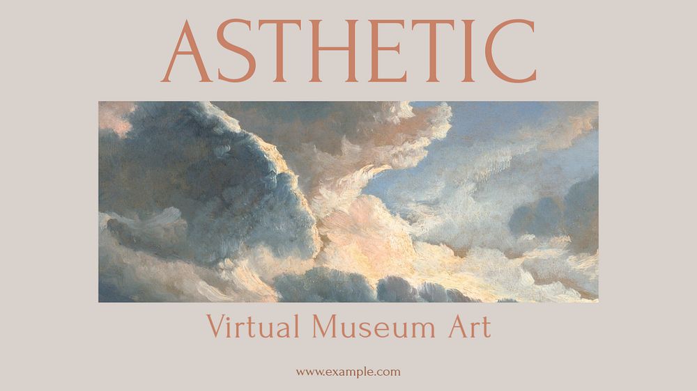 Aesthetic art museum Facebook cover template, editable design