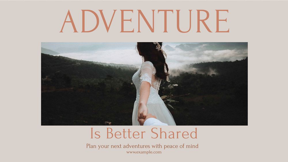 Adventure is better shared Facebook cover template, editable design