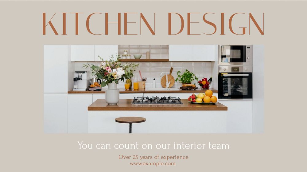 Kitchen design Facebook cover template, editable design