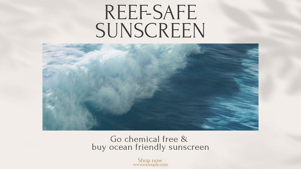 Reef-safe sunscreen Facebook cover template, editable design