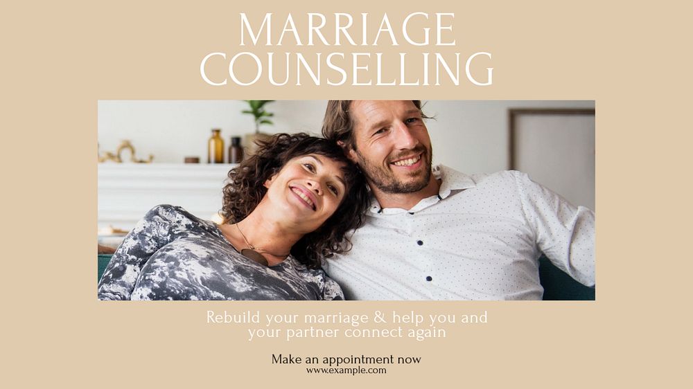 Marriage counseling Facebook cover template, editable design