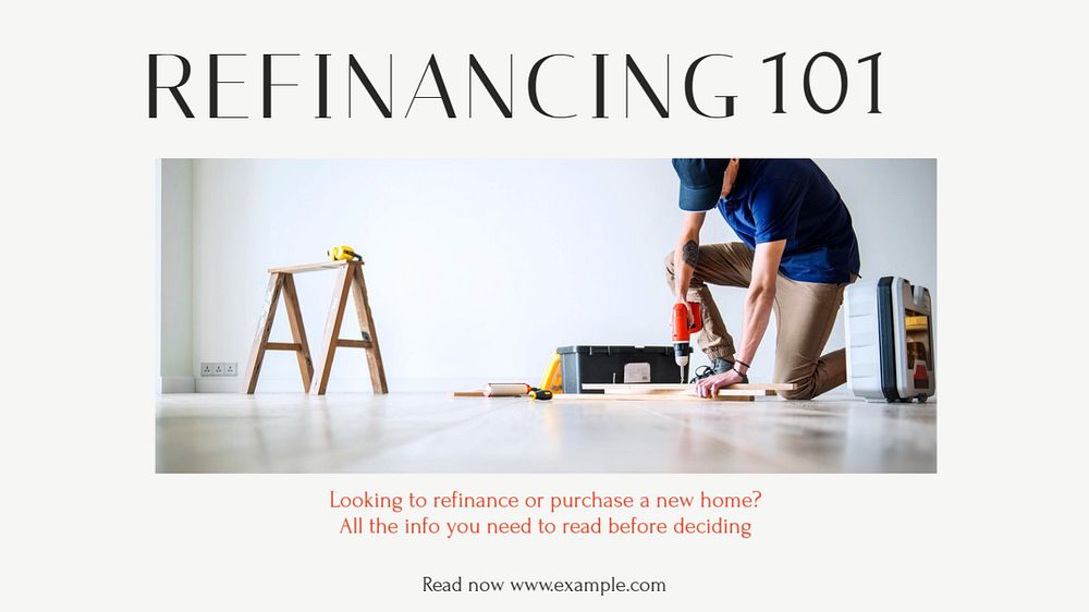 Home refinance Facebook cover template, editable design