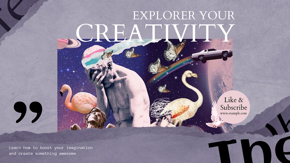 Explore creativity blog banner template, editable text