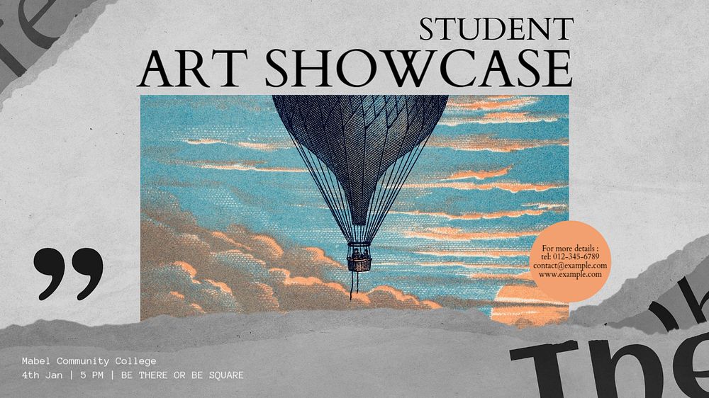 Student art showcase blog banner template, editable text