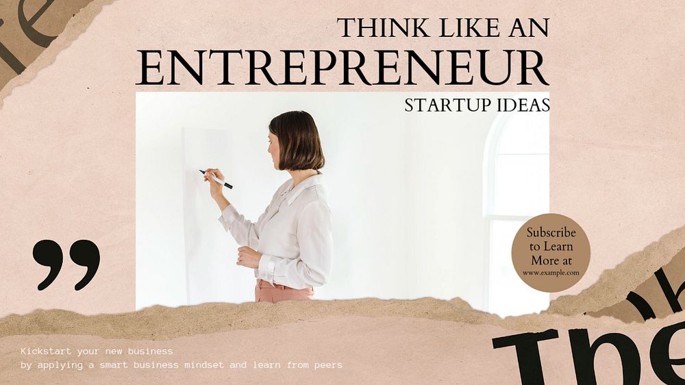 Startup ideas blog banner template, editable text