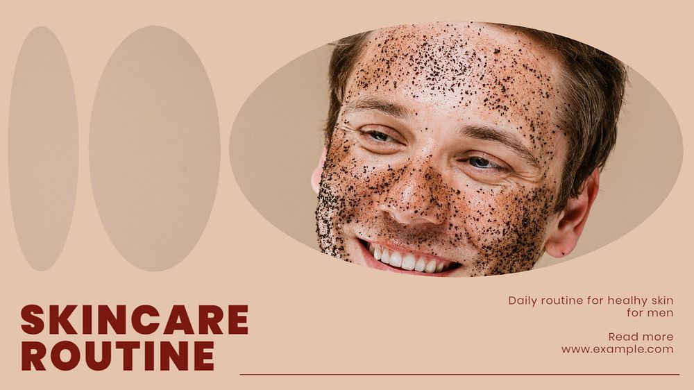 Skincare routine blog banner template, editable text & design