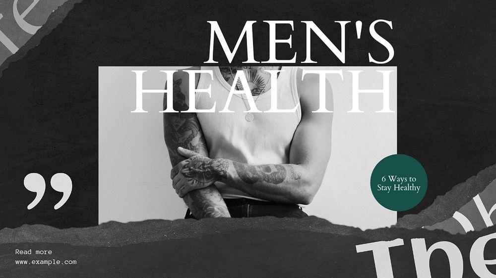 Men's Health blog banner template, editable text