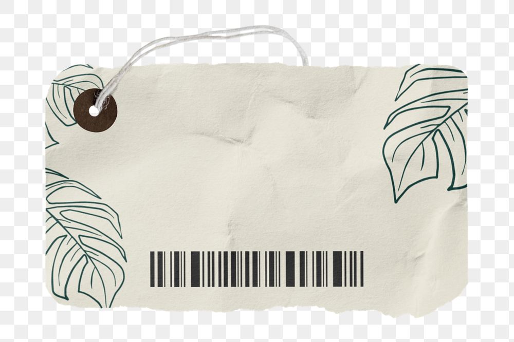 Label tag element, leafy stationery design