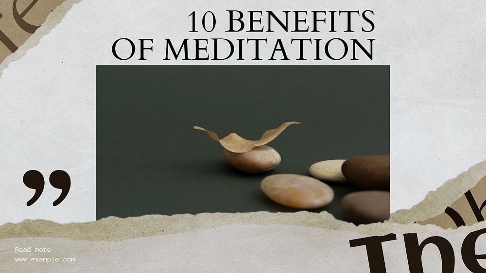 Meditation benefits blog banner template, editable text