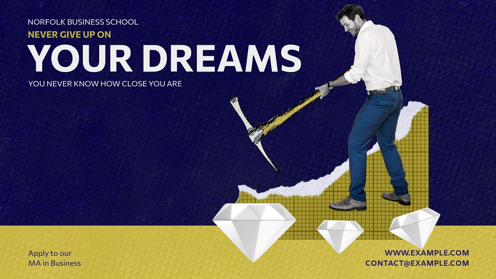 Dreams blog banner template, editable text & design