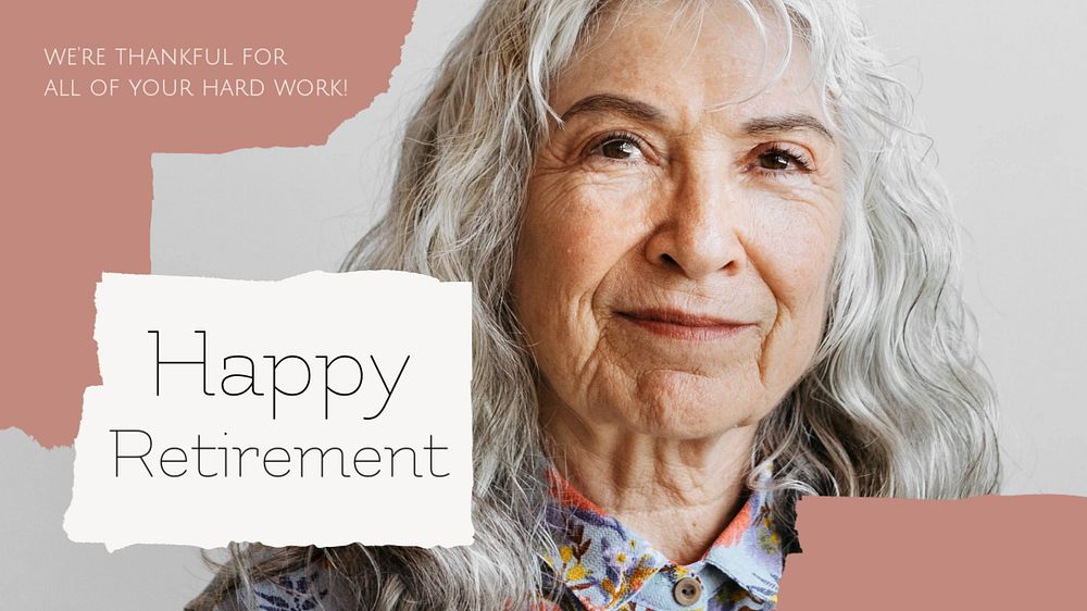 Happy retirement blog banner template, editable design