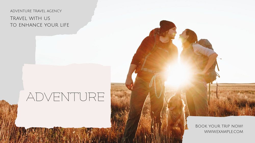 Adventure travel blog banner template, editable design