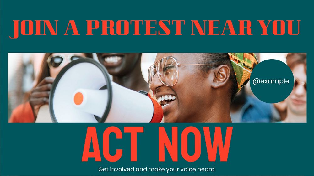 Join protest blog banner template, editable text & design