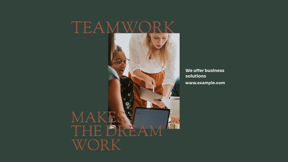 Teamwork blog banner template, editable design