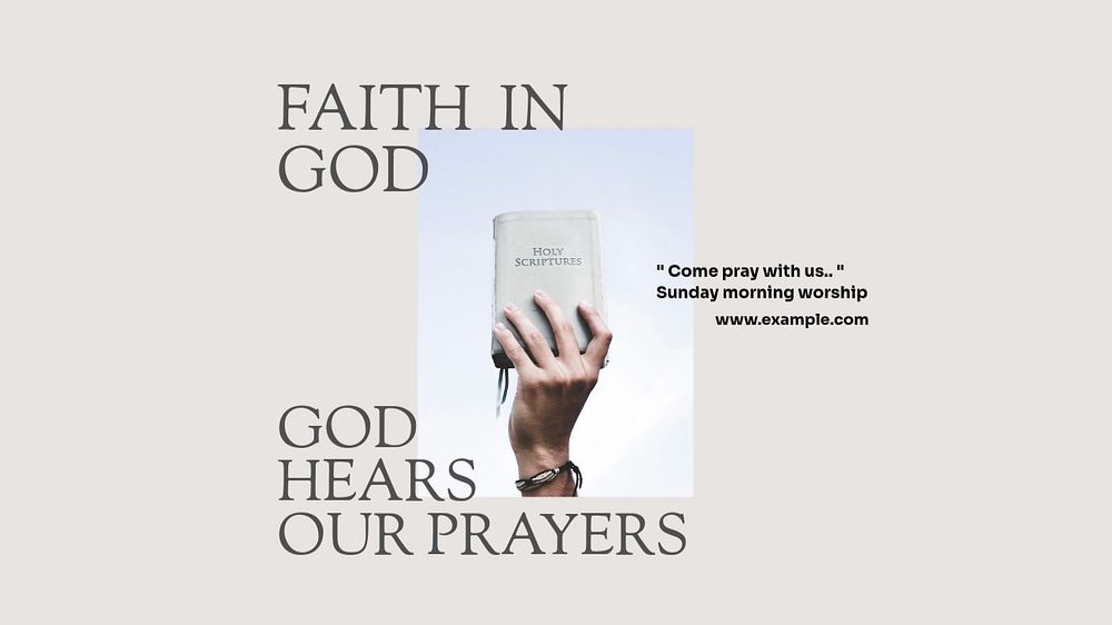 Sunday worship blog banner template, editable design