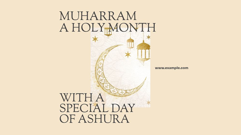 Muharram holy month blog banner template, editable design