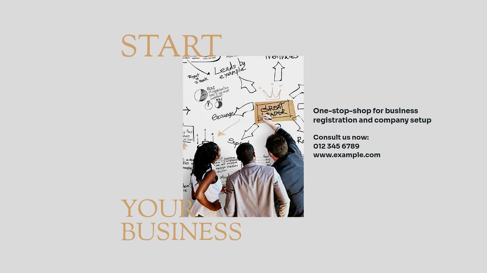 Business service blog banner template, editable design