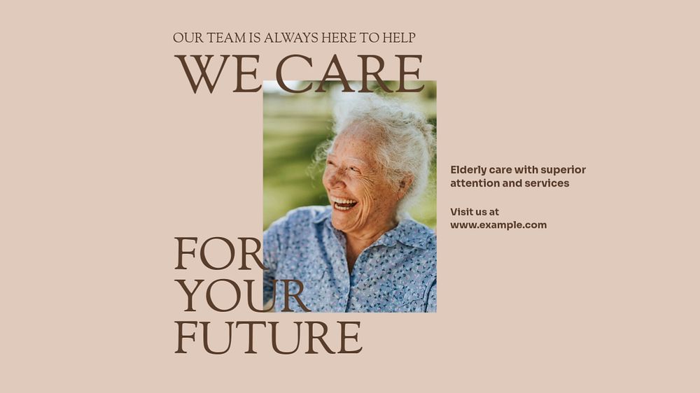 Elderly care blog banner template, editable design