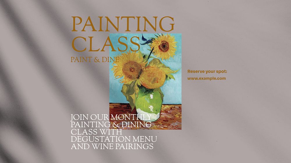 Painting class blog banner template, editable design