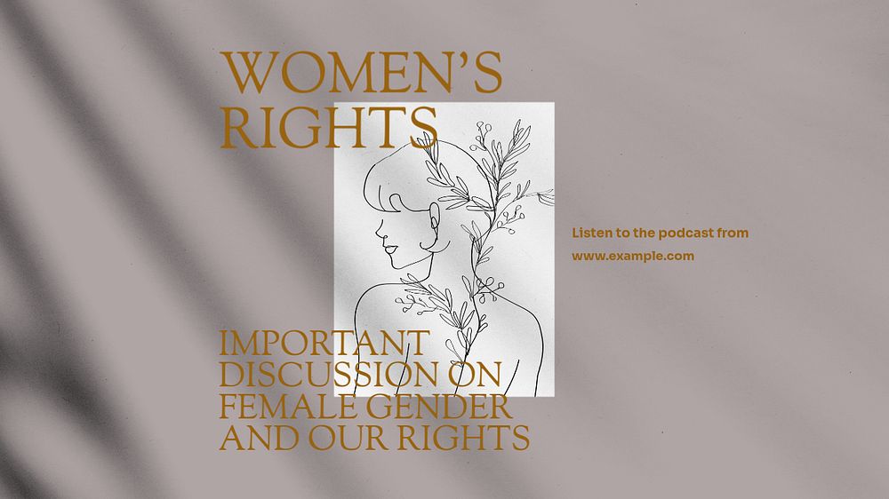 Women's rights blog banner template, editable design