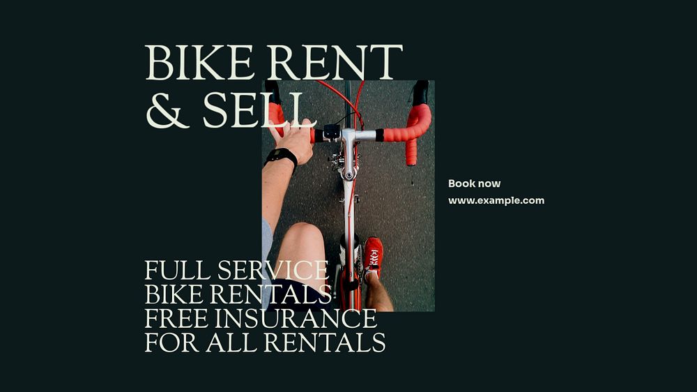 Bike rental blog banner template, editable design