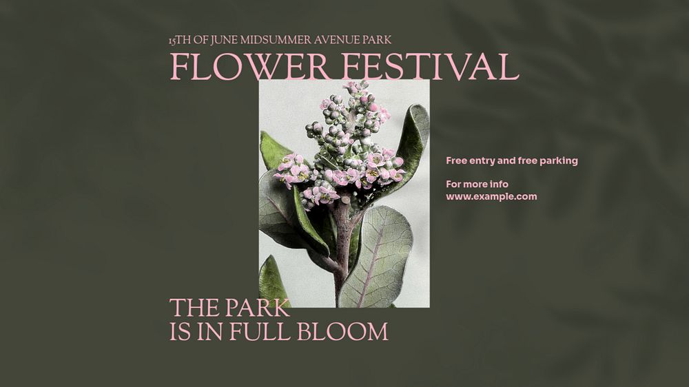 Flower festival blog banner template, editable design