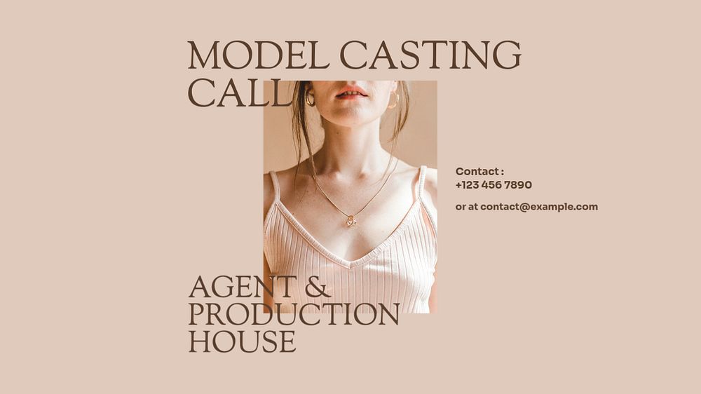 Model casting blog banner template, editable design