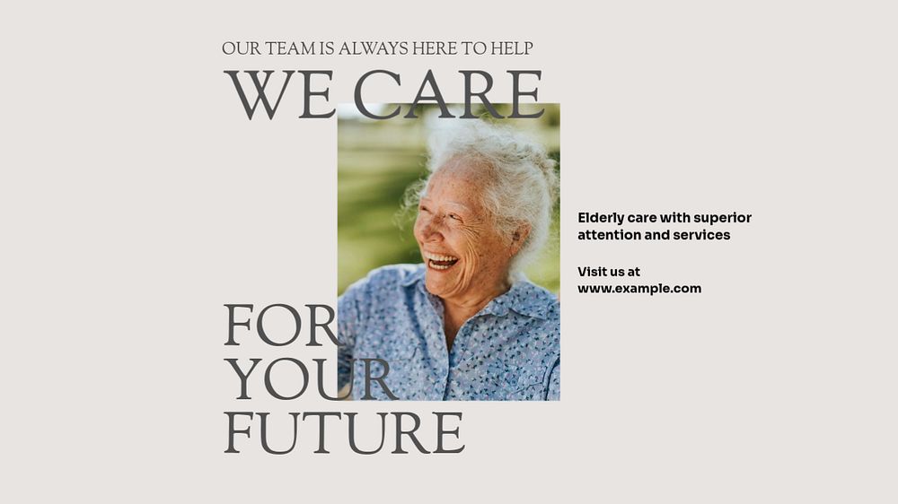 Elderly care blog banner template, editable design