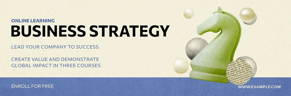 Business strategy email header template, editable text & design