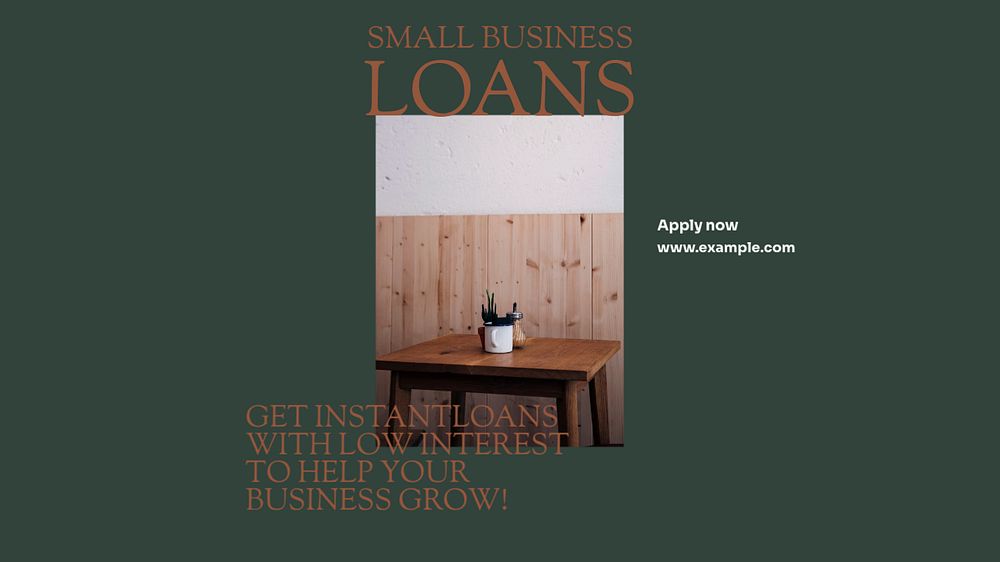 Small business loans blog banner template, editable design