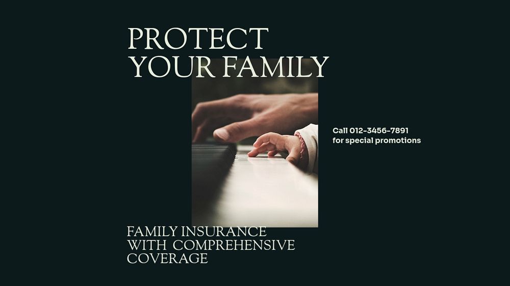 Family insurance blog banner template, editable design