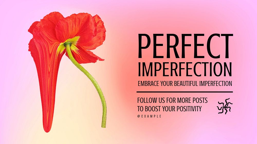 Perfect imperfection blog banner template, editable text & design