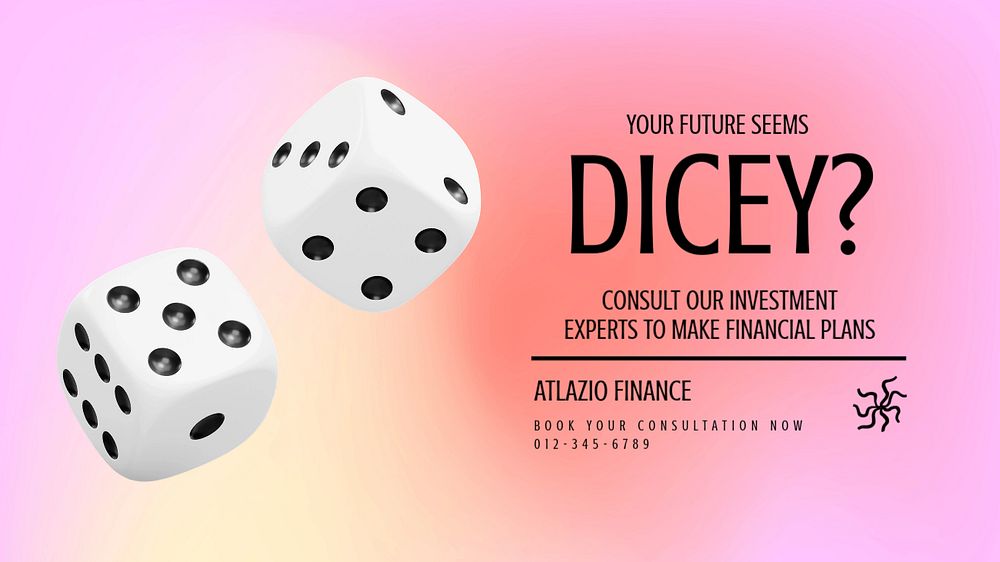 Dicey future blog banner template, editable text & design