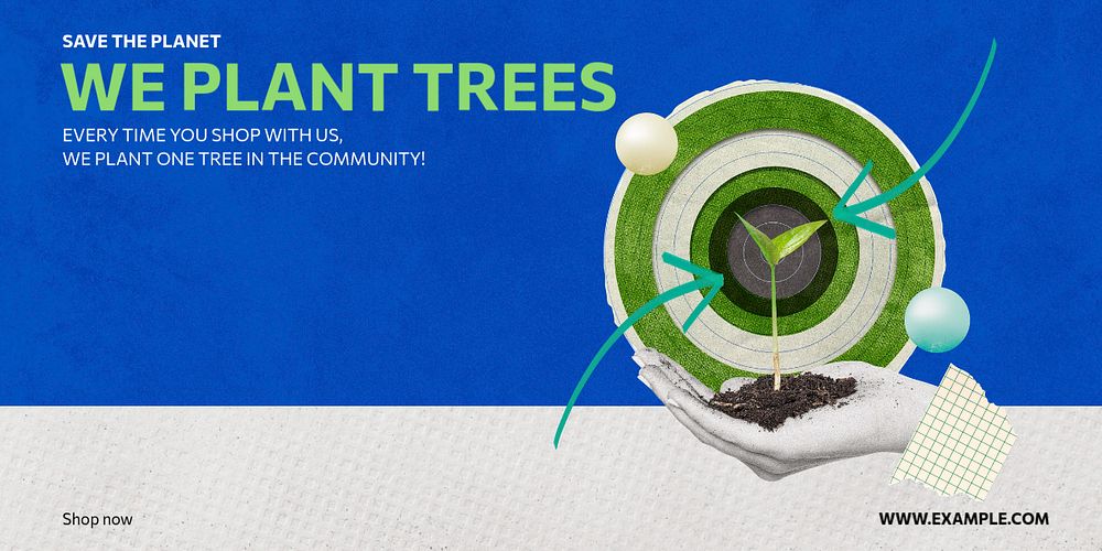 Plant a tree Twitter ad template, customizable design