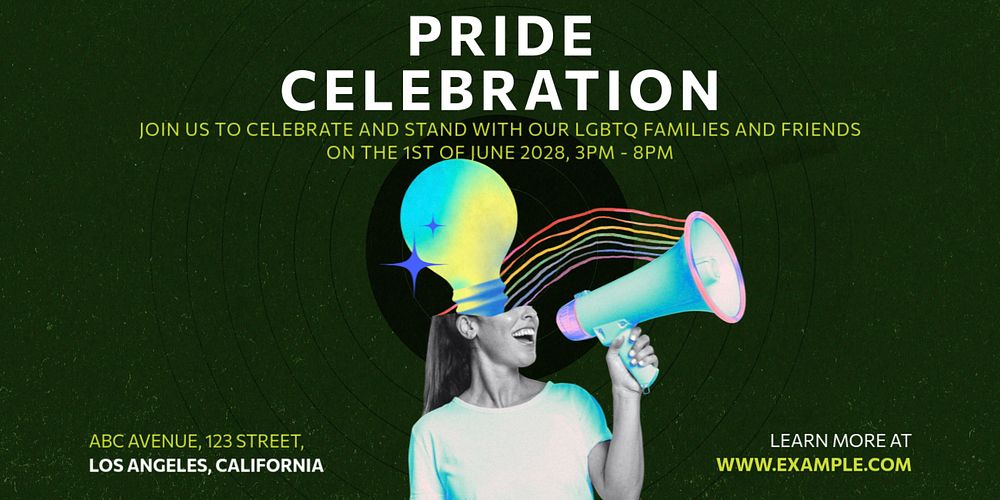 Pride month celebration Twitter ad template, customizable design