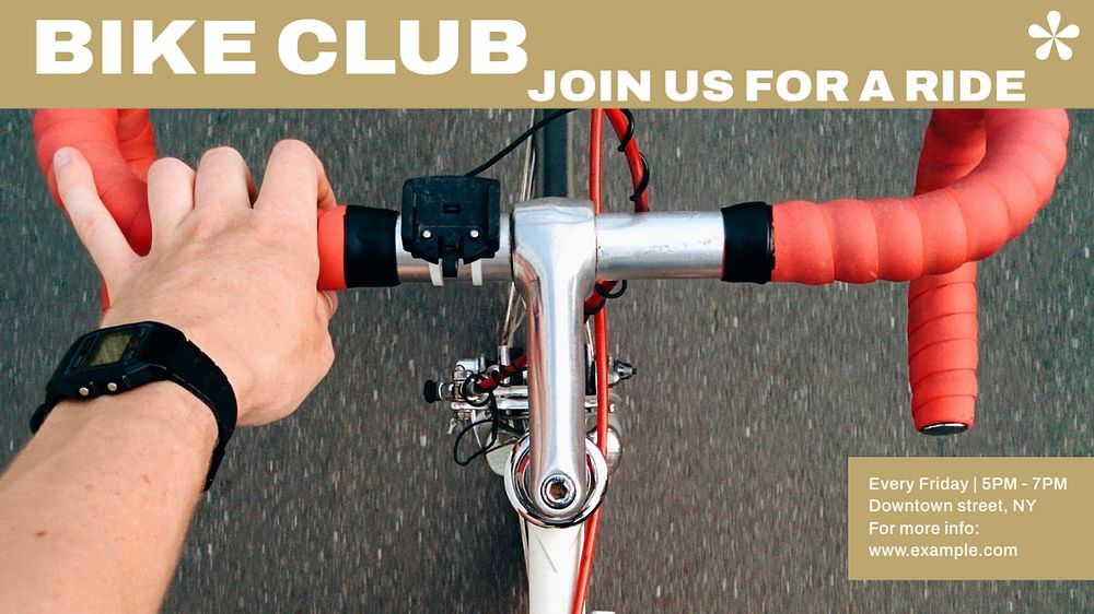 Bike club ads Facebook cover template, editable design