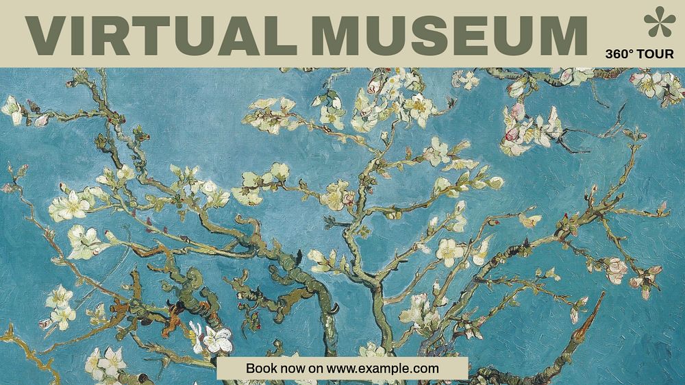 Virtual museum Facebook cover template, editable design